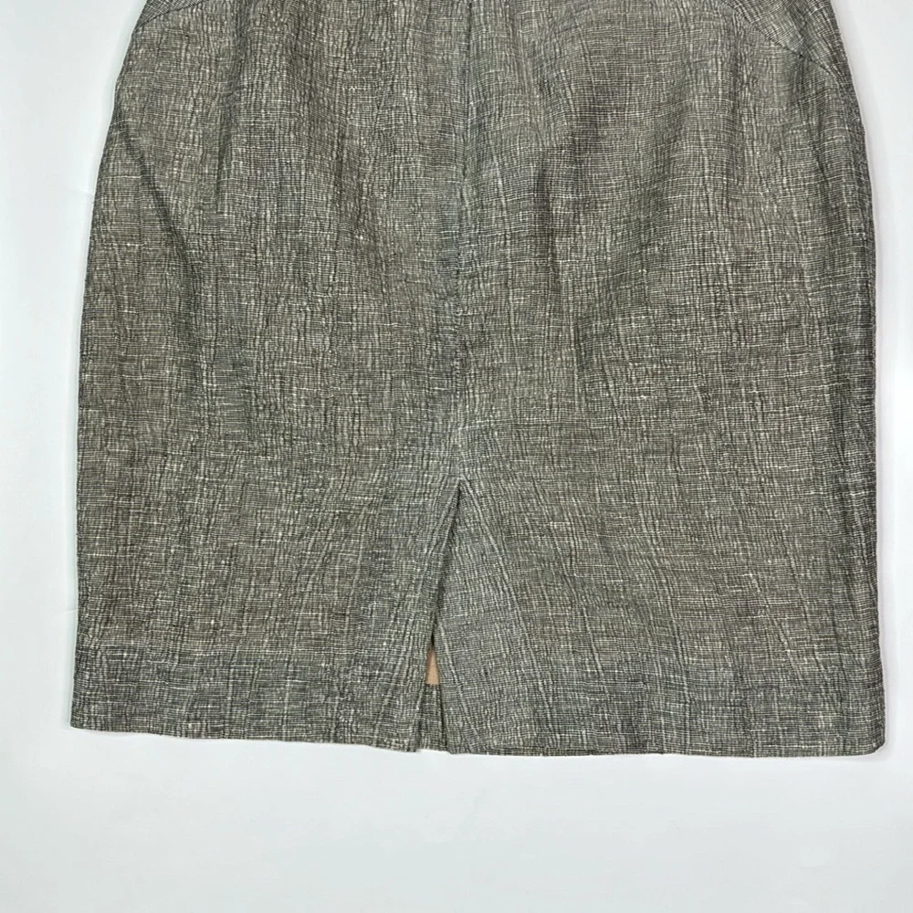 J.Crew Linen Blend Black Gray Penci Skirt Size 4